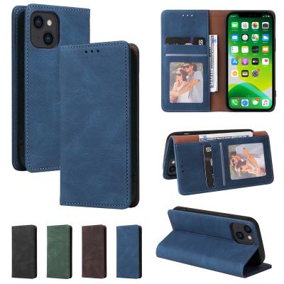 China Wholesale Shockproof Ultra Thin iPhone 14 Fold 4 Flip Leather Case For Magnetic Card Holder Wallet Cover For Xiaomi Cases for sale