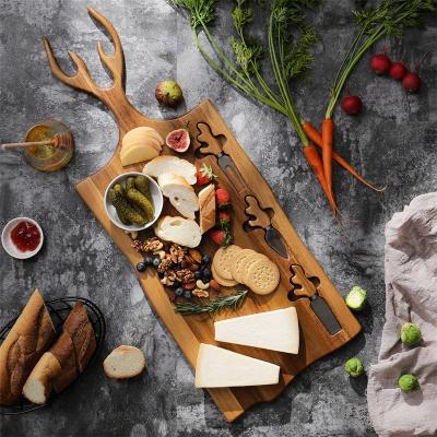 China Sustainable Woodsun Antler Corrugated Custom Design Shape Cheese Board With Logo for sale