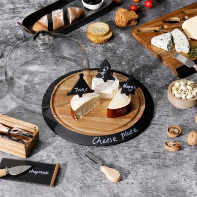 China Sustainable Woodsun Party Custom Wooden Cheese Dish Plates With Glass Lid for sale