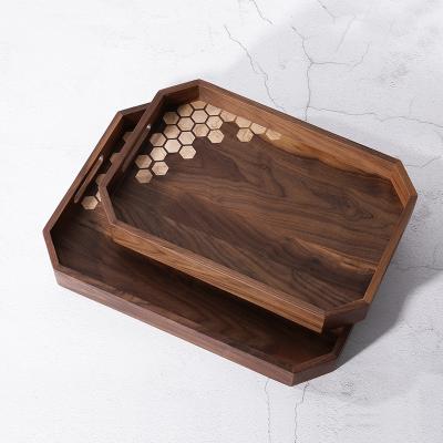 China Wholesale Custom Muti-Purpose Black Walnut Maple Hard Trays Set For Serving for sale