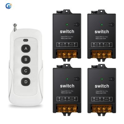 China 3 Working Modes Manufacturer 4 Channel RF Remote Control Circuit Switch DC12v 24v Universal Wireless Relay Receiver And Main FOB Transmitter for sale