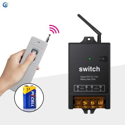 China DC 12v 24V 36V 48V 60V 72V Household Smart Home RF Remote Control Light 40A Relay RF433 Long Distance Wireless Remote Control Switch for Water Pump and Motor for sale