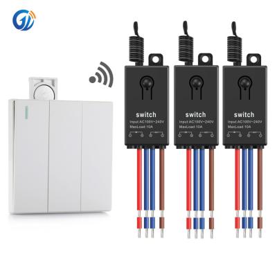 China High Quality 3 Way AC 220v Smart Home Light Energy Savings Wall Switch Wireless Hotel 3 Working Controller With Remote Control Switch for sale