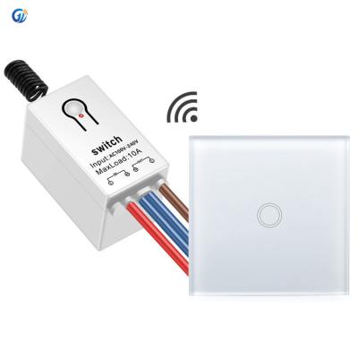 China 3 Modes Tempered Glass Mini 433mhz 10A Touch Working Electric Wireless Remote Control Switch Panel AC 220v Smart Wall Lamp Switch for sale