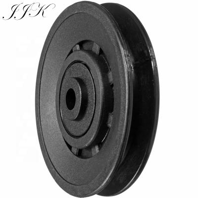 China JJK 90mm Cable Pulley Wheels Machine Black Plastic Grip For Gym Fitness Equipments Parts Customized Sizes for sale