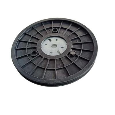 China Factory Exercise Bike Gym Pulley 240mm Belt Pulley Wheels With Round Iron Plate for sale