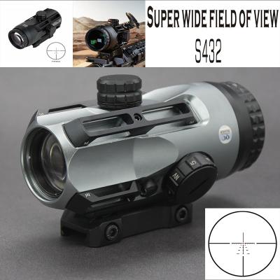 China Compact 4x32 Aluminum Alloy Prism Rifle Scope Tactical Sight Wide Field Of View Scope for sale