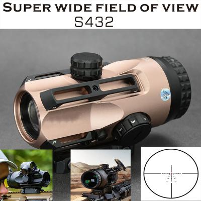 China Compact 4x32 S432 Aluminum Alloy Prism Rifle Scope Tactical Sight Wide Field Of View Scope for sale