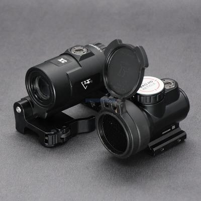 China Quick Release Flip Side Picatinny Mount HD Dot Sight Rifle Scope 3x Aluminum Alloy Magnifiers Tactical Red Combination for sale