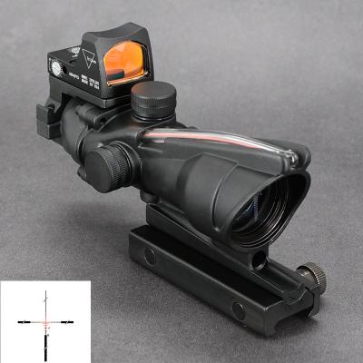 China Aluminum Alloy Prism Green Fiber Optics 4x32 Rifle Scope Rmr 1x Dot Sight Weaver Picatinny Mount Tactical Red Base Hunting Riflescope M6216 for sale