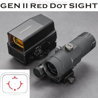 China Aluminum Tactical Magnifier 1x Reflex Dot Sight Rifle Scope Red M7964 Flip Mount 3x Alloy 6061-T6 Picatinny Rail Side for sale