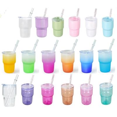 China Sustainable Holographic 3oz Gradient Sublimation Shot Glass Cups Shimmer Glitter Wine Tumbler Ombre Jelly Beverage Iced Drinking Beer Cup for sale