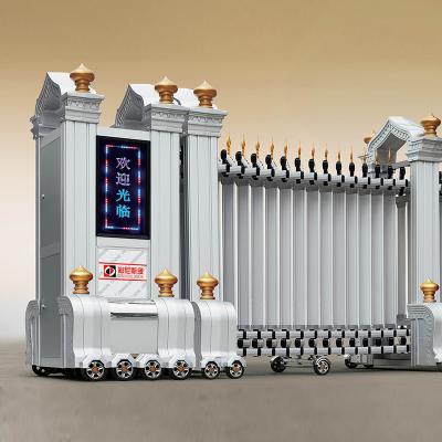 China Automatic Retractable Modern Factory Gate Aluminum Alloy Electric Barrier Gate for sale