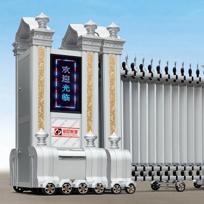 China Decoration Remote Control Residential Intelligent Auto Park Retractable Electric Gate for sale