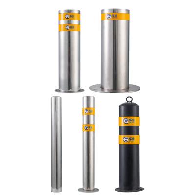 China Exterior Enclosed Entry And Exit Low Depth Brushed Stainless Steel Finish Automatic Bollards For Highway Traffic Control for sale