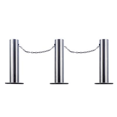 China 304 Stainless Steel Lockable Parking Dismountable Steel Post Small Removable Bollards With Locks for sale