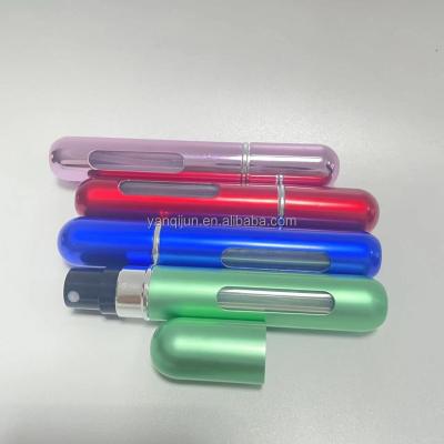 China Leak Proof 8ml Empty Aluminum Travel Perfume Bottle Refillable Atomizer for sale