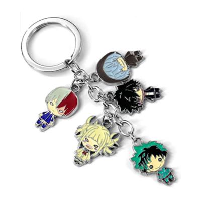 China Anime Metal Key Chain Key Ring Wholesale Cute Custom Logo Anime Cartoon Cheap Acrylic Rubber Figure for sale