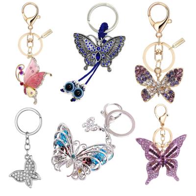 China Wholesale Custom Key Chain Custom Key Chain Metal Butterfly Blank Logo Laser Engraved Sublimation Accessories for sale