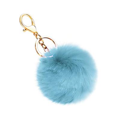 China Sublimation Pom Pom Keychain Custom Made Pom Pom Metal Car Key Holder Blank Llaveros Wholesale Cute Logo Souvenir for sale