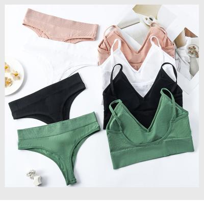 China China factory QUICK DRY bra panties sets collect sports underwear radio suits wholesale triangle cup bra set for sale