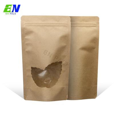 China Recycled Materials Custom Printed Reusable Herb Standup Storage Pouch Tea Kraft Paper PLA Moisture Proof Loose Bags for sale