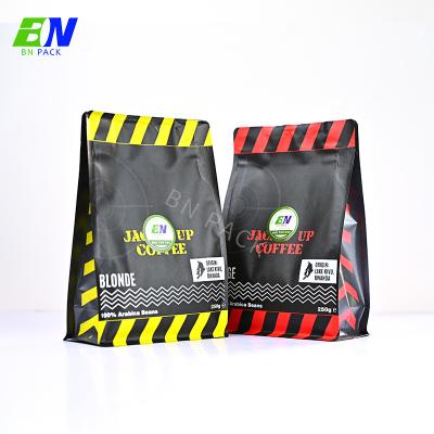 China Flat Bottom Moisture Proof Fully Recyclable Matte Rough Coffee Bags 250g 500g 1kg for sale