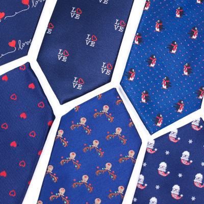 China Wholesale Men's Crutch Candy Gift Box Christmas Deer Christmas Ties Cheap Novelty Necktie for sale