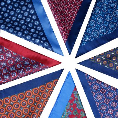 China Printed Wholesale Pocket Squares For Men Digital Print On Pocket Squares Hand Roll Handkerchief for sale