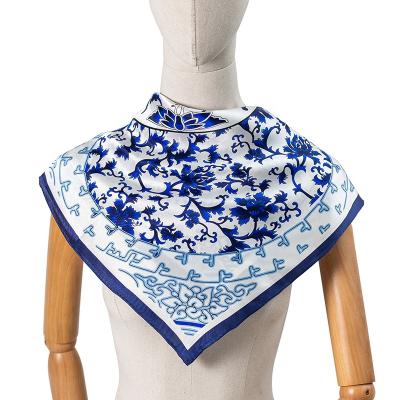 China New Square Popular Designs For Women Silk Scarf Digitally Printed Scarf for sale