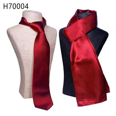 China Silk Custom Company Uniform Mens Satin Silk Ties and Women Printed Scarf Gift Tie Set for sale