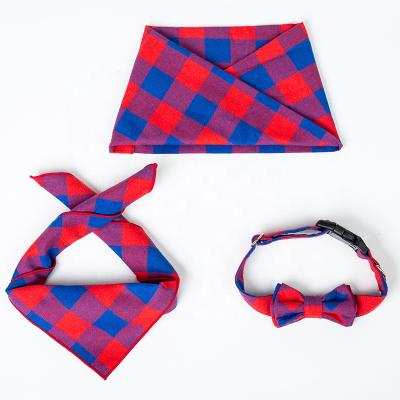 China Quick Release Fashion Hot Sale Cotton Dog Bandanas Dog Bow Ties Dog Bandana for sale