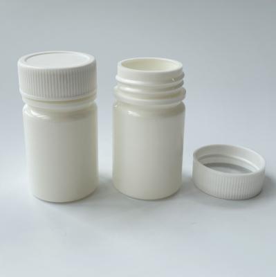 China 20ml 20CC Medicine HDPE Solid White Pill Bottle With Screw Caps Ribbed Empty Plastic Medical Capsule Container Portable Wholesale for sale