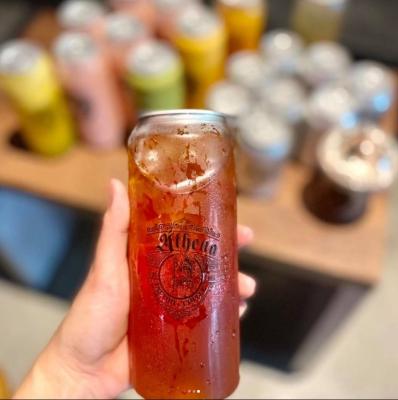 China French Square PET Juice Bottle Packaging 350ml 12 Ounce Plastic Round Clear Plastic Cans Cold Pressed Juices Cold Brew Iced-tea Cups for sale