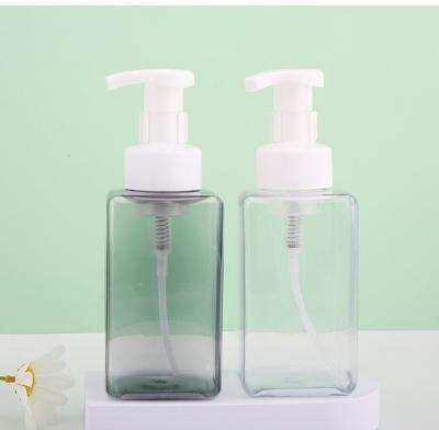 China 250ml 450ml Round Square Plastic Cylinder Soap Dispenser 43mm Neck Foamer Pump Bottles Empty Square Foaming Pump Bottles For Skin Care Products for sale