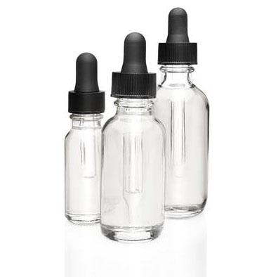 China Cosmetic 1/2 Ounce 1 Ounce 2 Ounce 4 Ounce 120ml Boston Clear Cobalt Blue Round Glass Bottles With Droppers Wholesale for sale