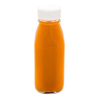 China French Square Beverage Bottle 250ml 500ml Glass Cold Pressed Juice Bottles With Lids for sale