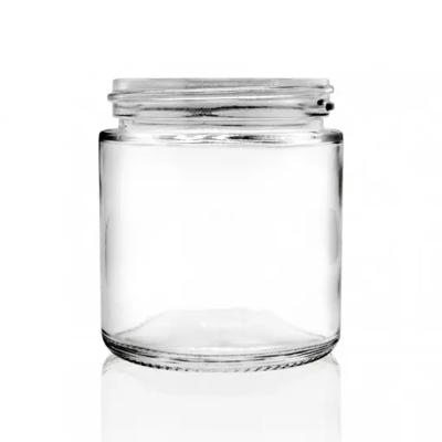 China Custom 1oz 2oz 4oz 9oz Cosmetic Round Glass Jar Glass Cosmetic Jar Straight Sided Glass Jars With Lid for sale