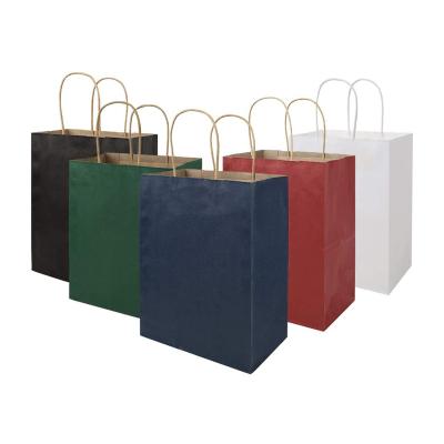 China Medium Size Brown Recyclable Gift Paper Bags Kraft Bags With Handles Gifts Grocery Retail Shopping Bags for sale