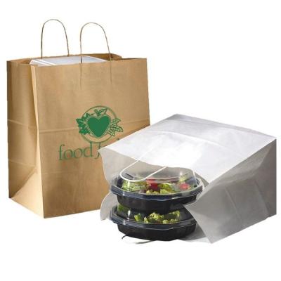 China BROWN WHITE PAPER Recyclable SHOPPING BAG WITH HANDLES for sale