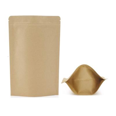 China Recyclable Kraft Paper Zip Lock Bag Stand Up Kraft Paper Bag Tea Coffee Tea Bag Food Wrapping Paper Zipper Maker for sale