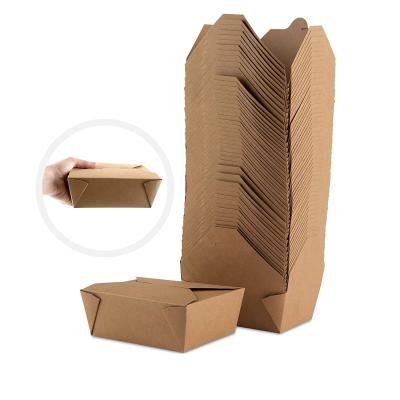 China Recycled Materials 27 Ounce 32 Ounce 50 Ounce To Go Box Microwavable Box Containers Meal Wrapping Paper Brown Take Out Food Boxes for sale