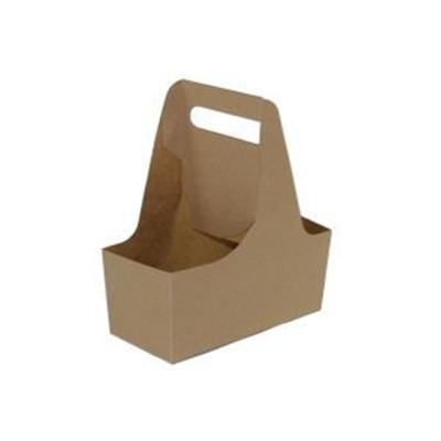 China Portable Biodegradable Durable Cardboard Beverage Cups Carrier Trays 2 Take Away Coffee Cup Holder With Logo Printing for sale