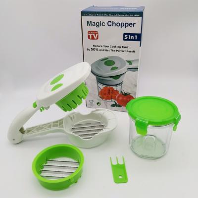 China Viable Kitchen Portable 5 in 1 Chopper Egg Cutter Fruit Vegetable Slicer for sale