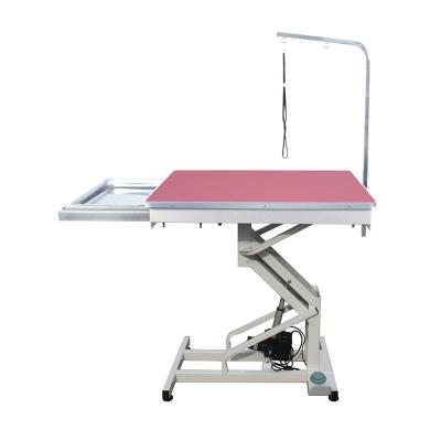 China Salon Viable Groomer Puppy Clinic Pet Veterinary Foldable Table With Tray Electric Dog Pet Grooming Stretched Lifting Table for sale