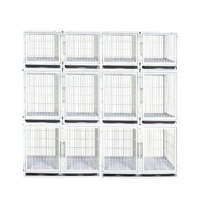 China Viable Veterinary Pet Shop Groomer Use Puppy Wire Building Foldable Powder Coated Cat Crates Modular Pet Dog Cages for sale