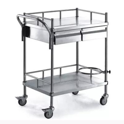 China Chinese Hospital Furniture Medical Mobile Surgery 2 Layers 3 Layers Instrument Trolley Stainless Steel Nursing Trolley Medicine for sale