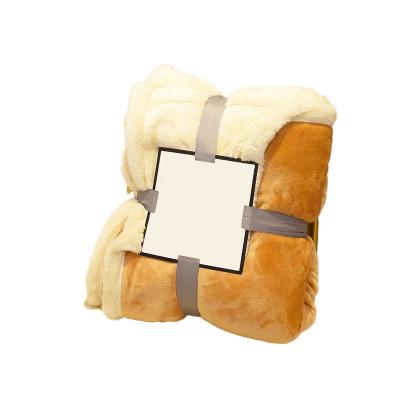 China High Quality 100% Customized Anti-Static Logo Polyester Winter Plush Flannel Fleece Blanket for sale