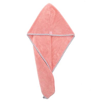 China New Design QUICK DRY Personalized Super Absorbent Quick Dry Twist Turban Fleece Hair Wrap Coral Hair Towel For Girl for sale