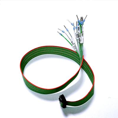 China 20 Pin Electronic Red Green Gray Color Flat Ribbon Cable With 2.54mm Pitch IDC FC Connector And Ferrule Terminals OEM Flat Cable Assembly for sale